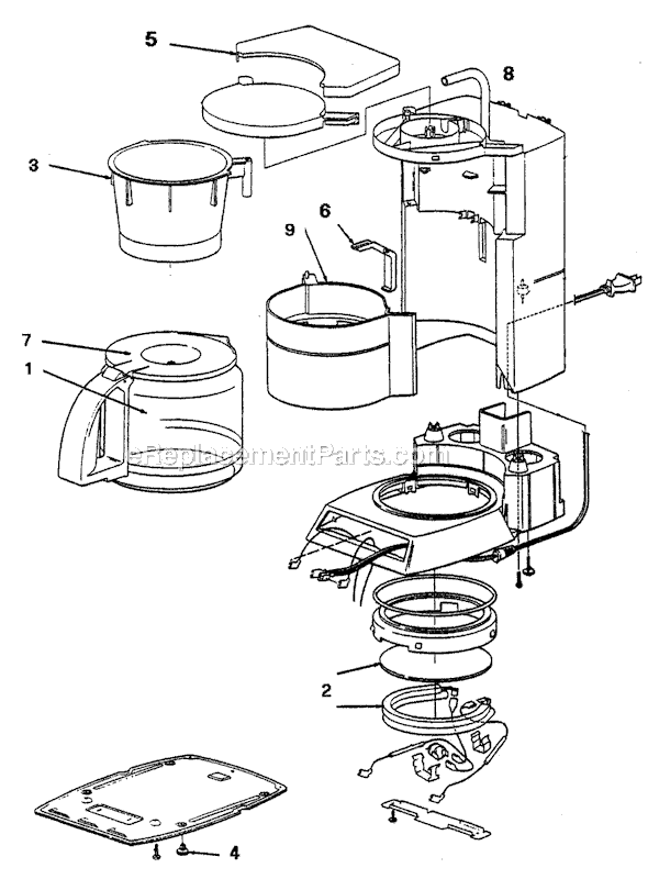 Page A Diagram and Parts List for PRX33  Mr Coffee Coffee Maker